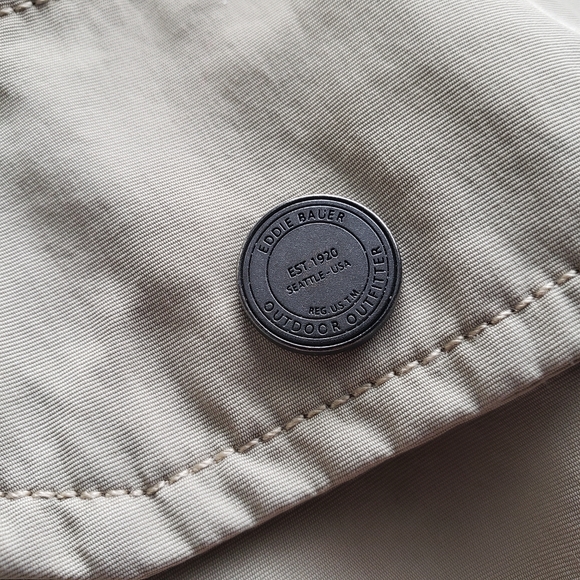 Eddie Bauer Khaki Windbreaker Jacket, Size Small - Picture 7 of 16